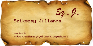 Szikszay Julianna névjegykártya