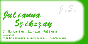 julianna szikszay business card